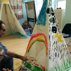 Photo: Back at DIY Theatre – Trails & Teepees